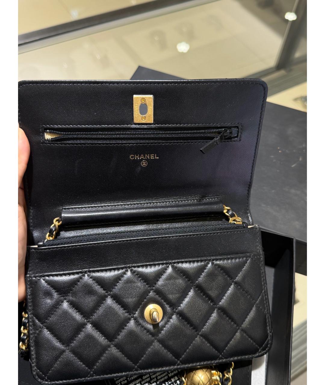 CHANEL Черная кожаная сумка через плечо, фото 5