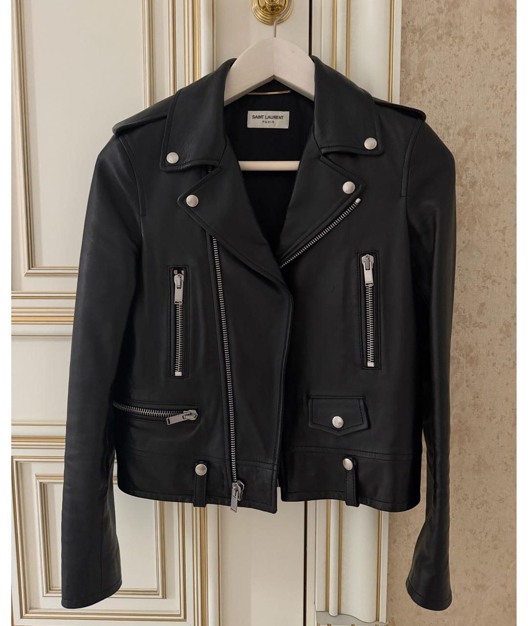 SAINT LAURENT Черная кожаная куртка, фото 2