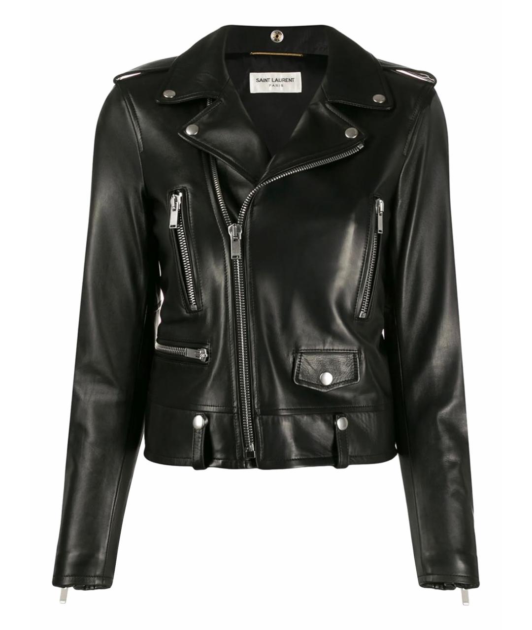 SAINT LAURENT Черная кожаная куртка, фото 1