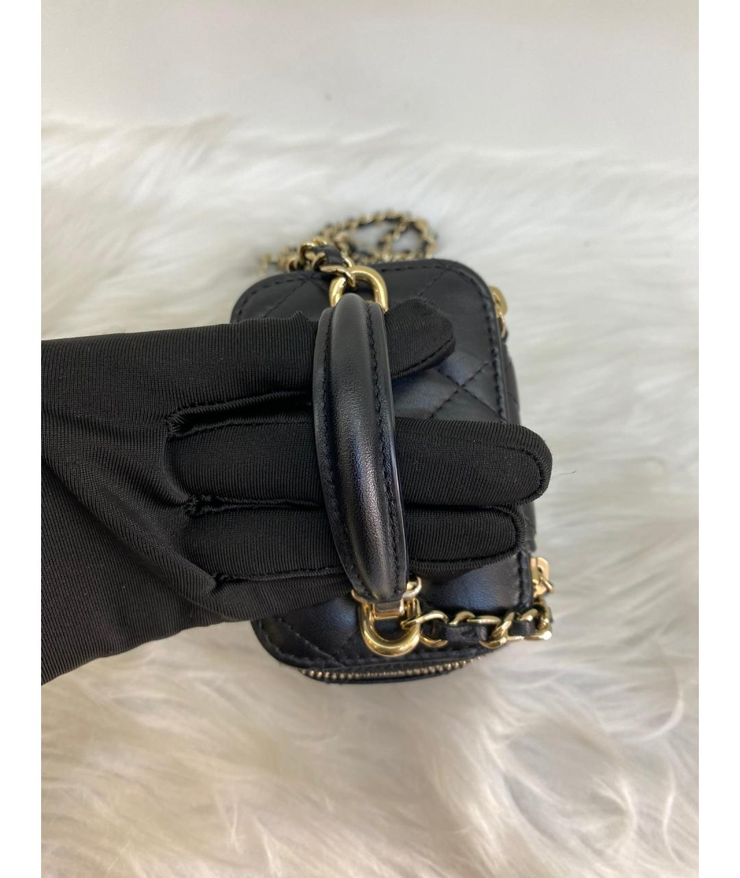 CHANEL Черная кожаная сумка через плечо, фото 9