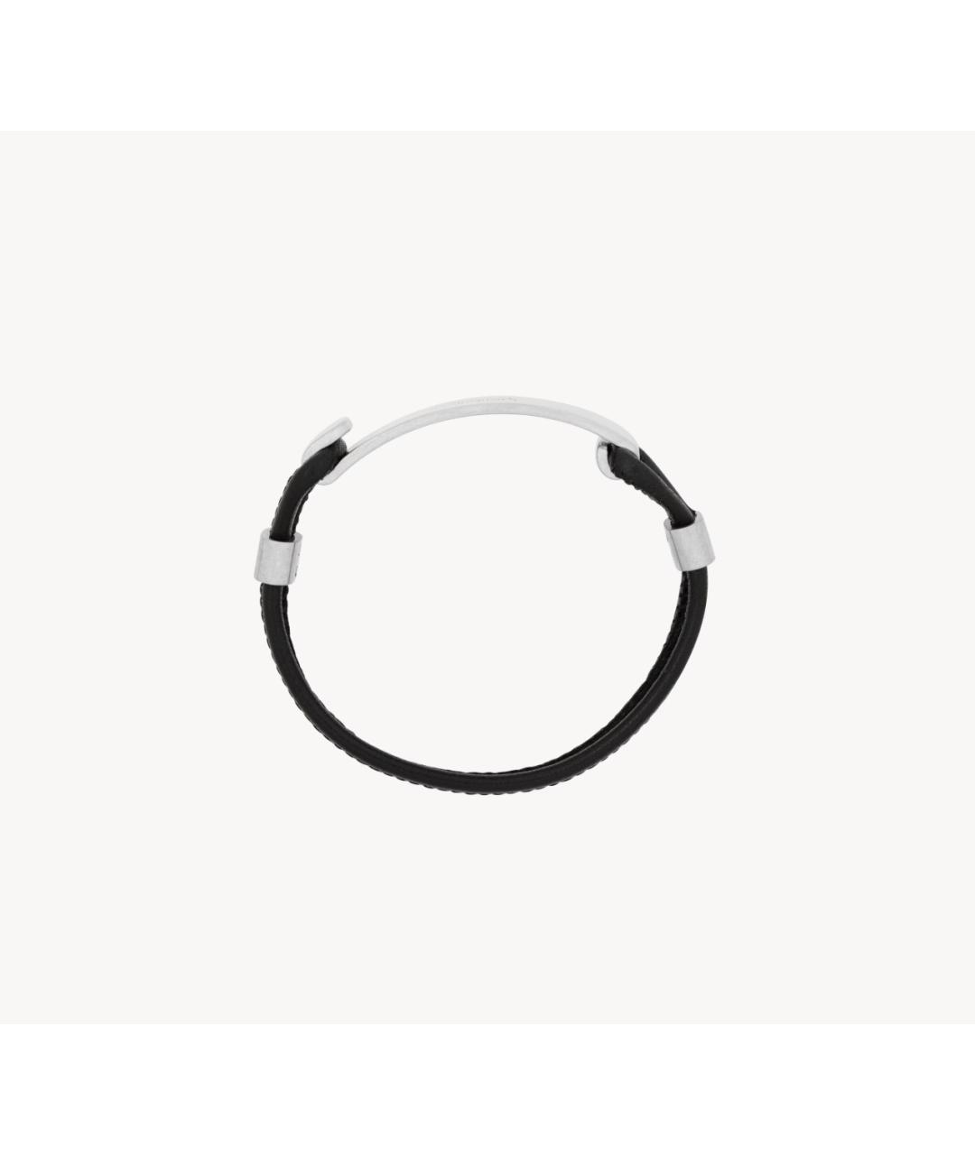 SAINT LAURENT Серый кожаный браслет, фото 3