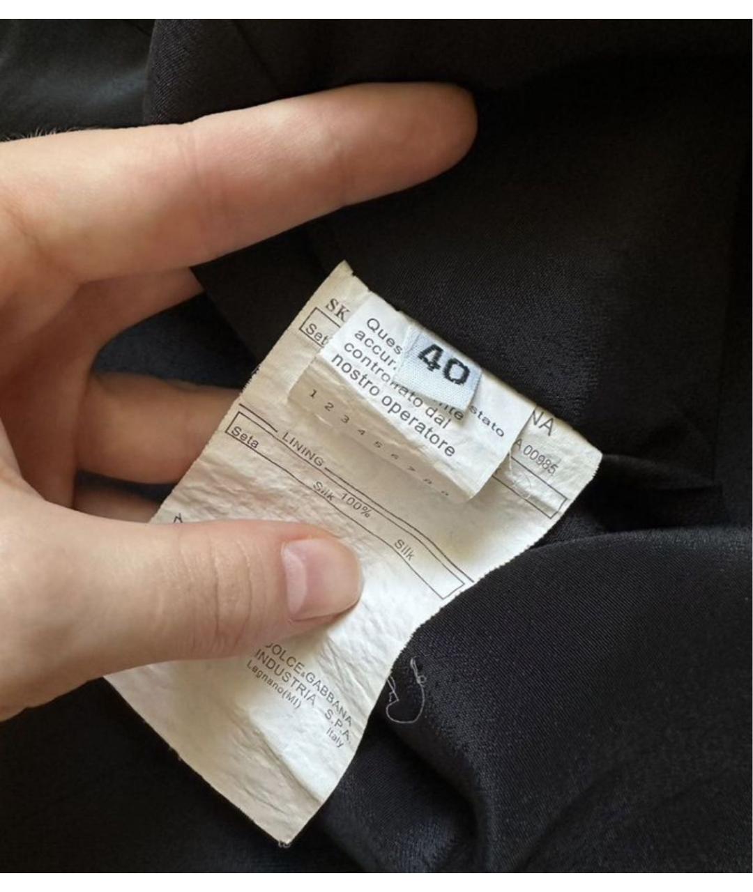 DOLCE&GABBANA Черная шелковая юбка мини, фото 5