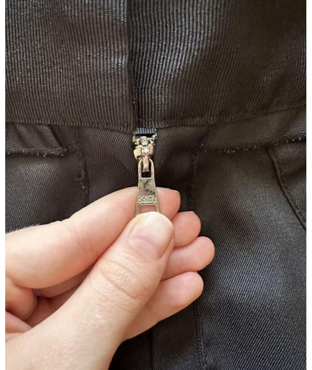 DOLCE&GABBANA Черная шелковая юбка мини, фото 3