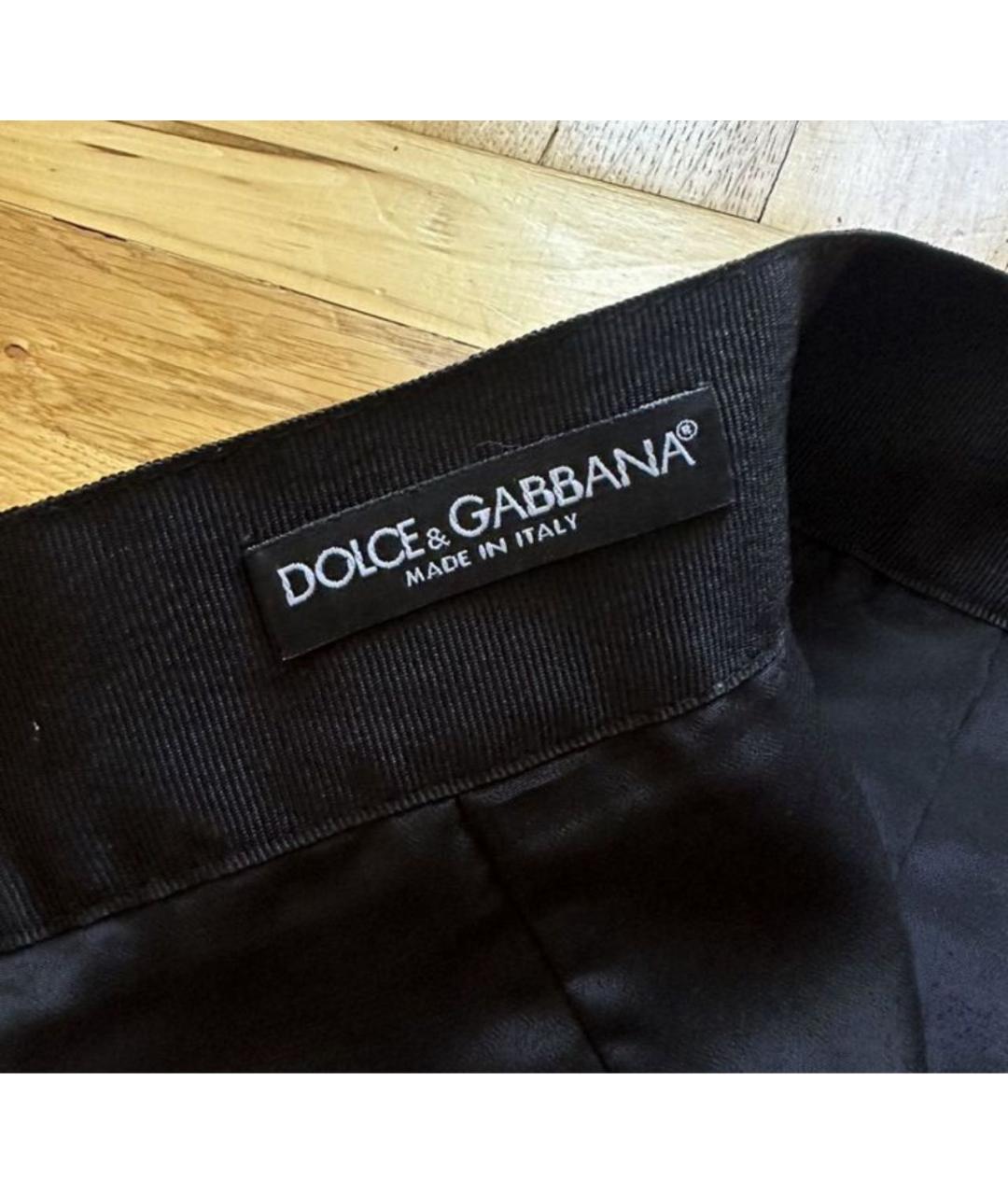 DOLCE&GABBANA Черная шелковая юбка мини, фото 4