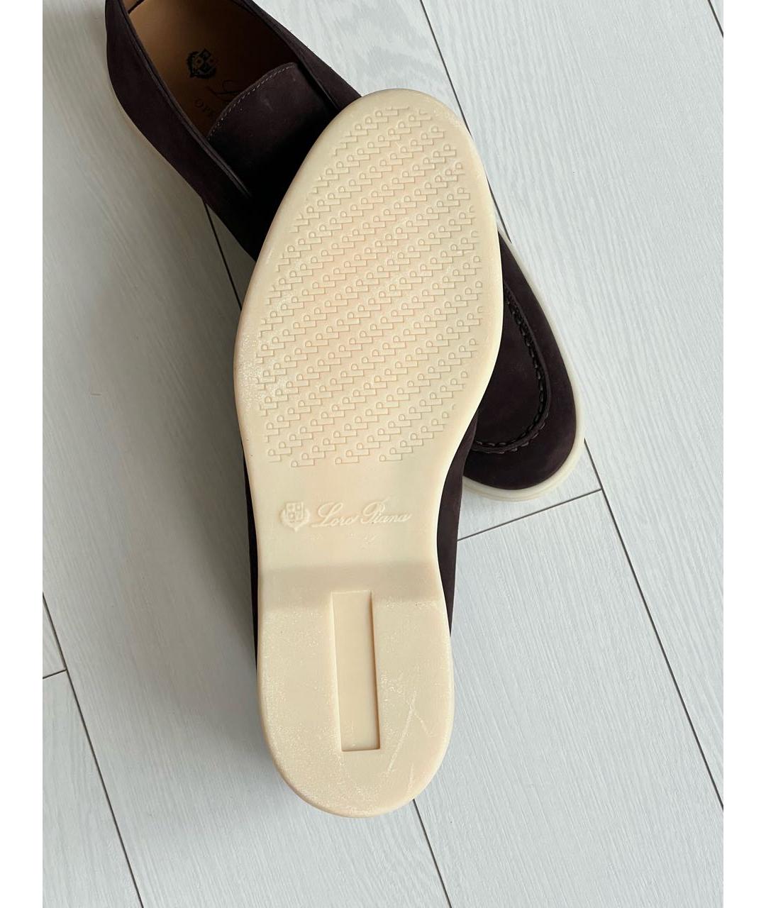 LORO PIANA Коричневые замшевые лоферы, фото 7