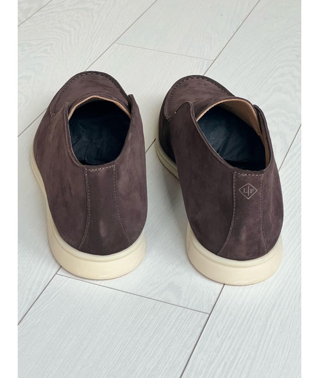 LORO PIANA Коричневые замшевые лоферы, фото 4