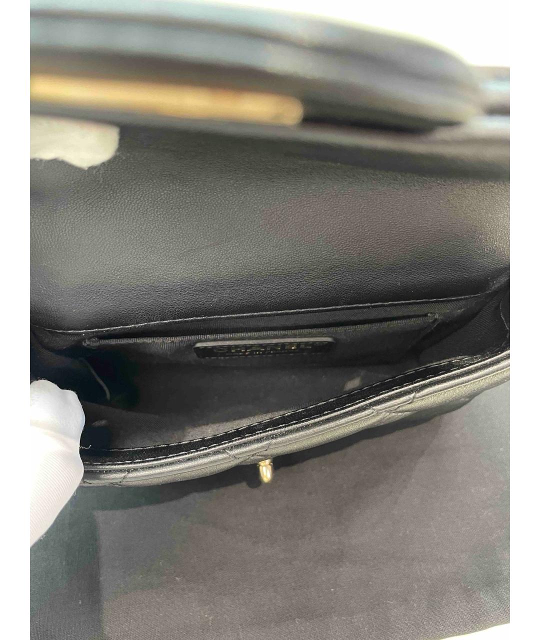 CHANEL Черная кожаная сумка через плечо, фото 6