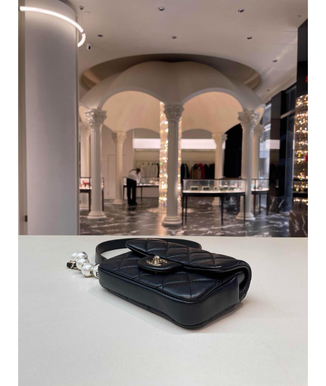 CHANEL Черная кожаная сумка через плечо, фото 5