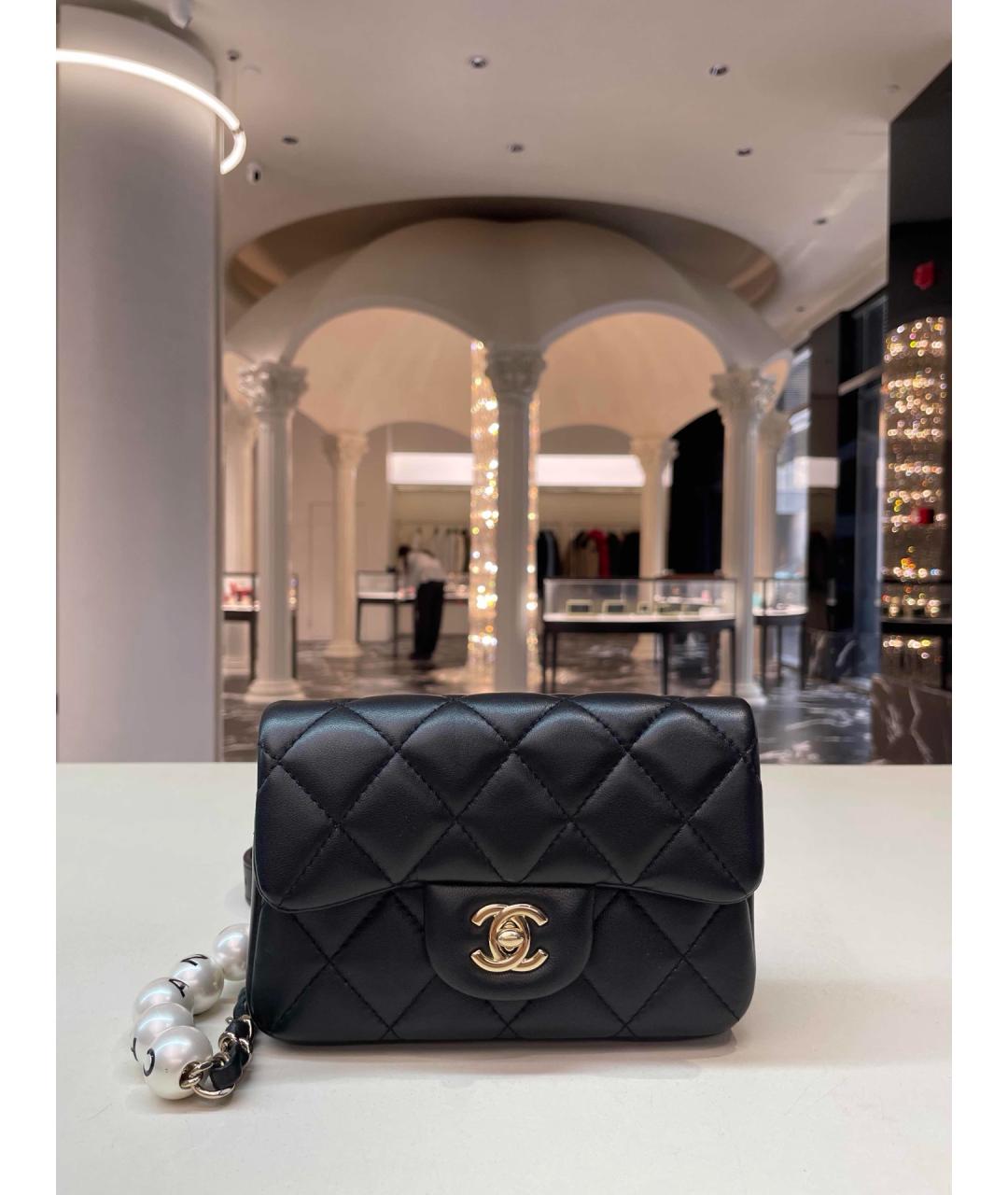 CHANEL Черная кожаная сумка через плечо, фото 2