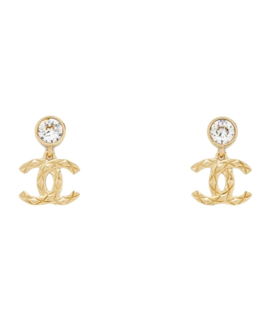 CHANEL Золотые металлические серьги, фото 1