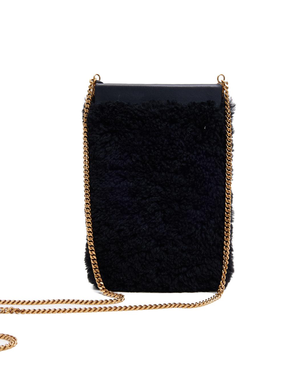 SAINT LAURENT Черная шерстяная сумка через плечо, фото 3