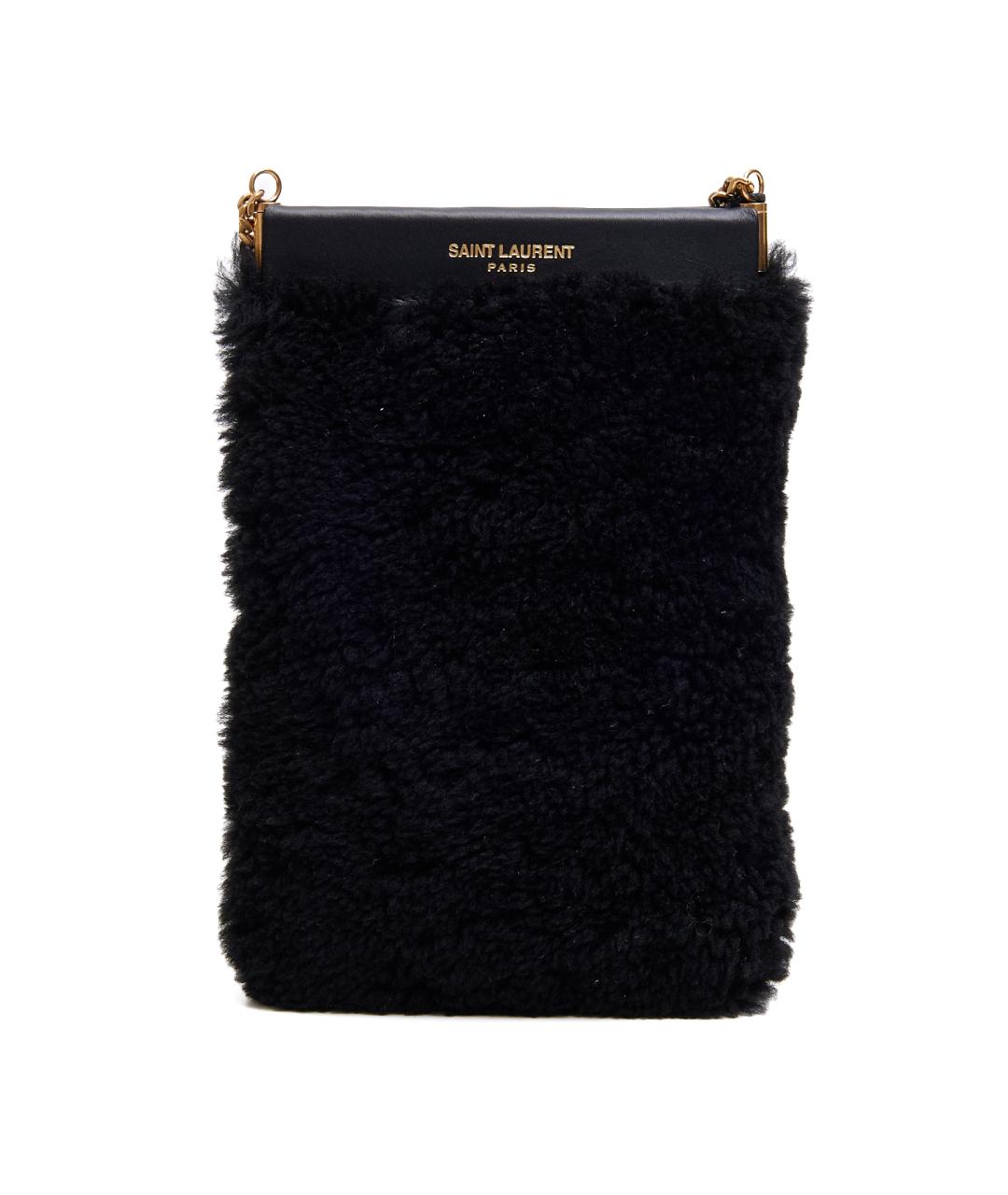 SAINT LAURENT Черная шерстяная сумка через плечо, фото 7