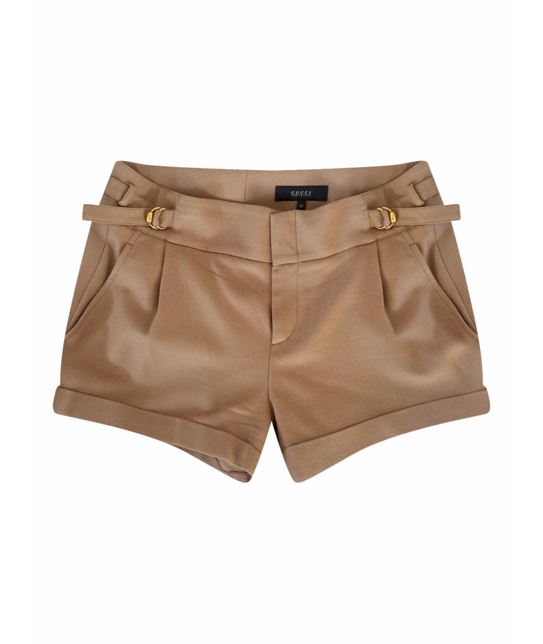 GUCCI Бежевые шерстяные шорты, фото 1