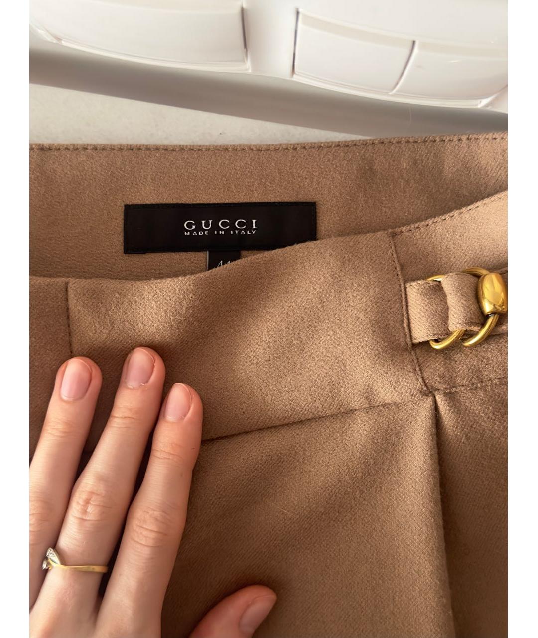 GUCCI Бежевые шерстяные шорты, фото 3