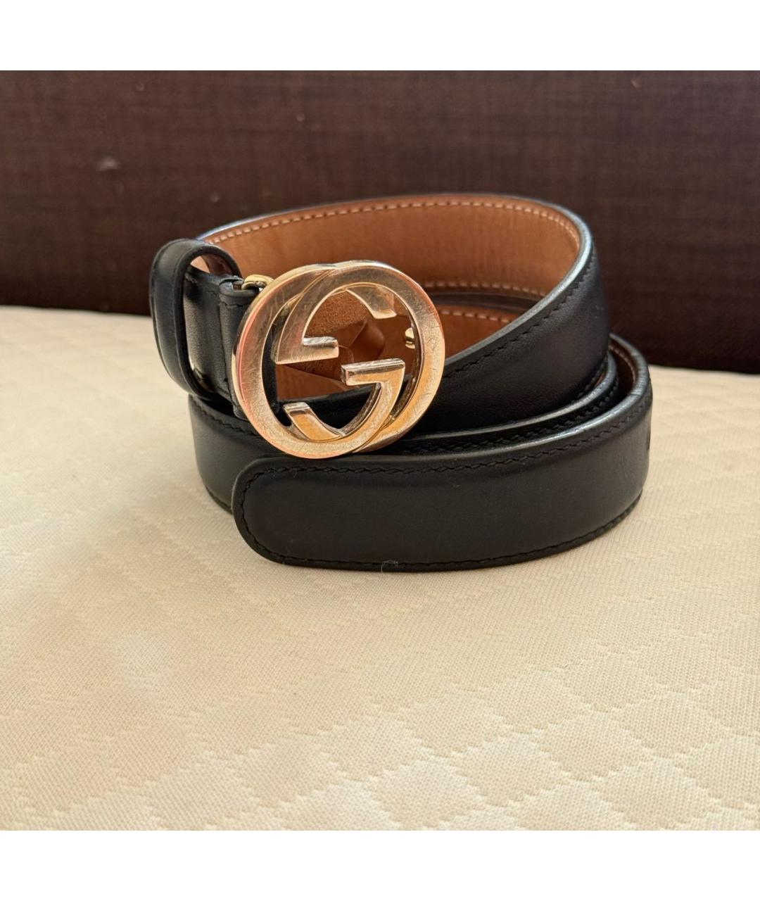 GUCCI Черный кожаный ремень, фото 7