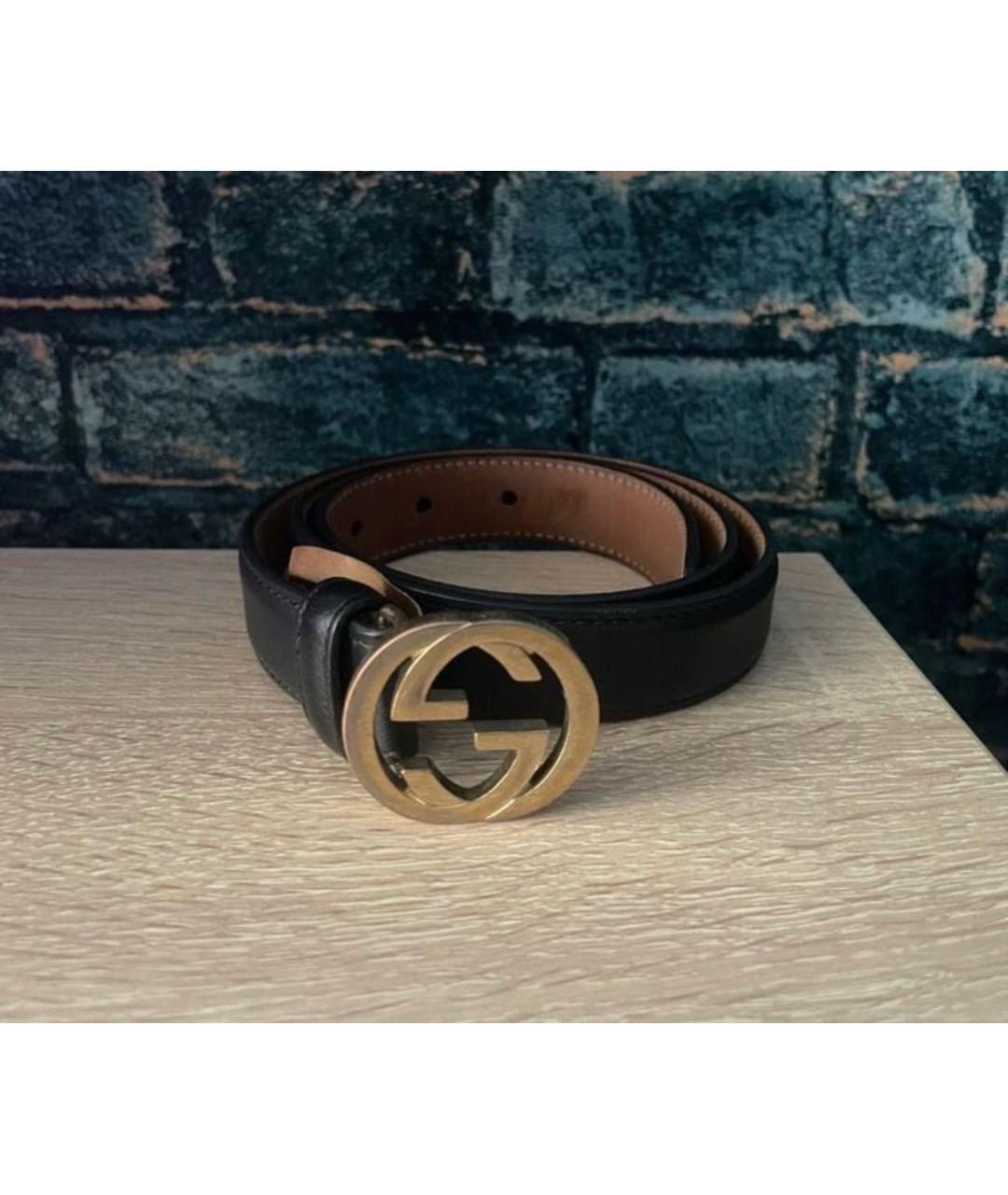 GUCCI Черный кожаный ремень, фото 6