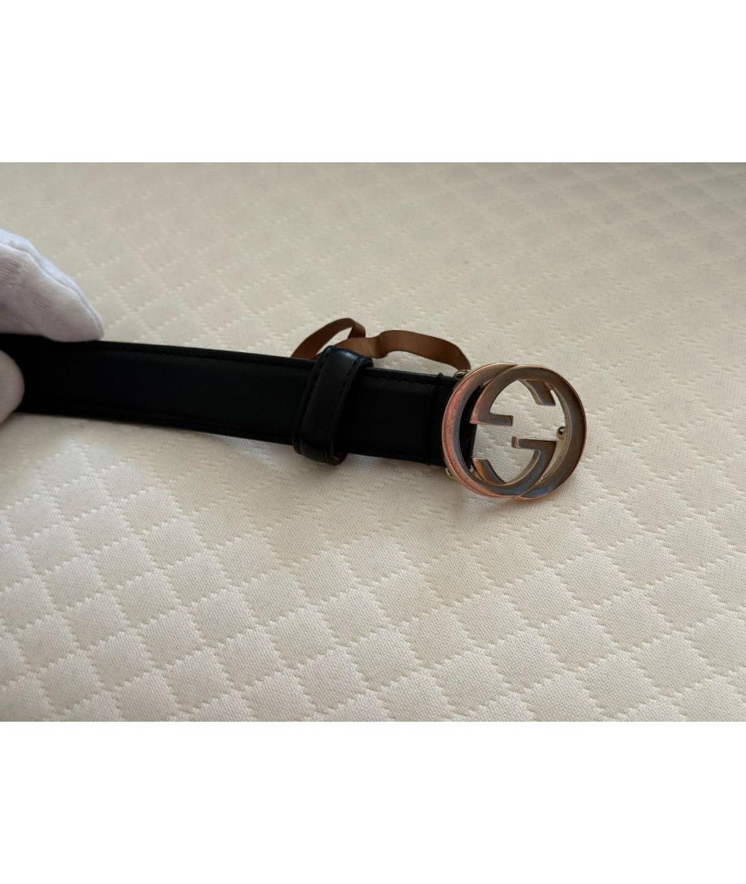 GUCCI Черный кожаный ремень, фото 2