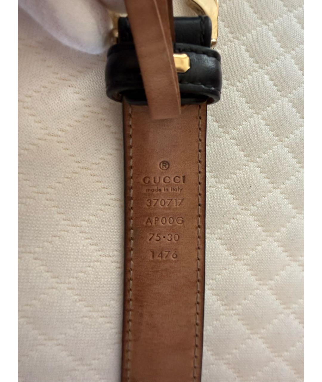 GUCCI Черный кожаный ремень, фото 3