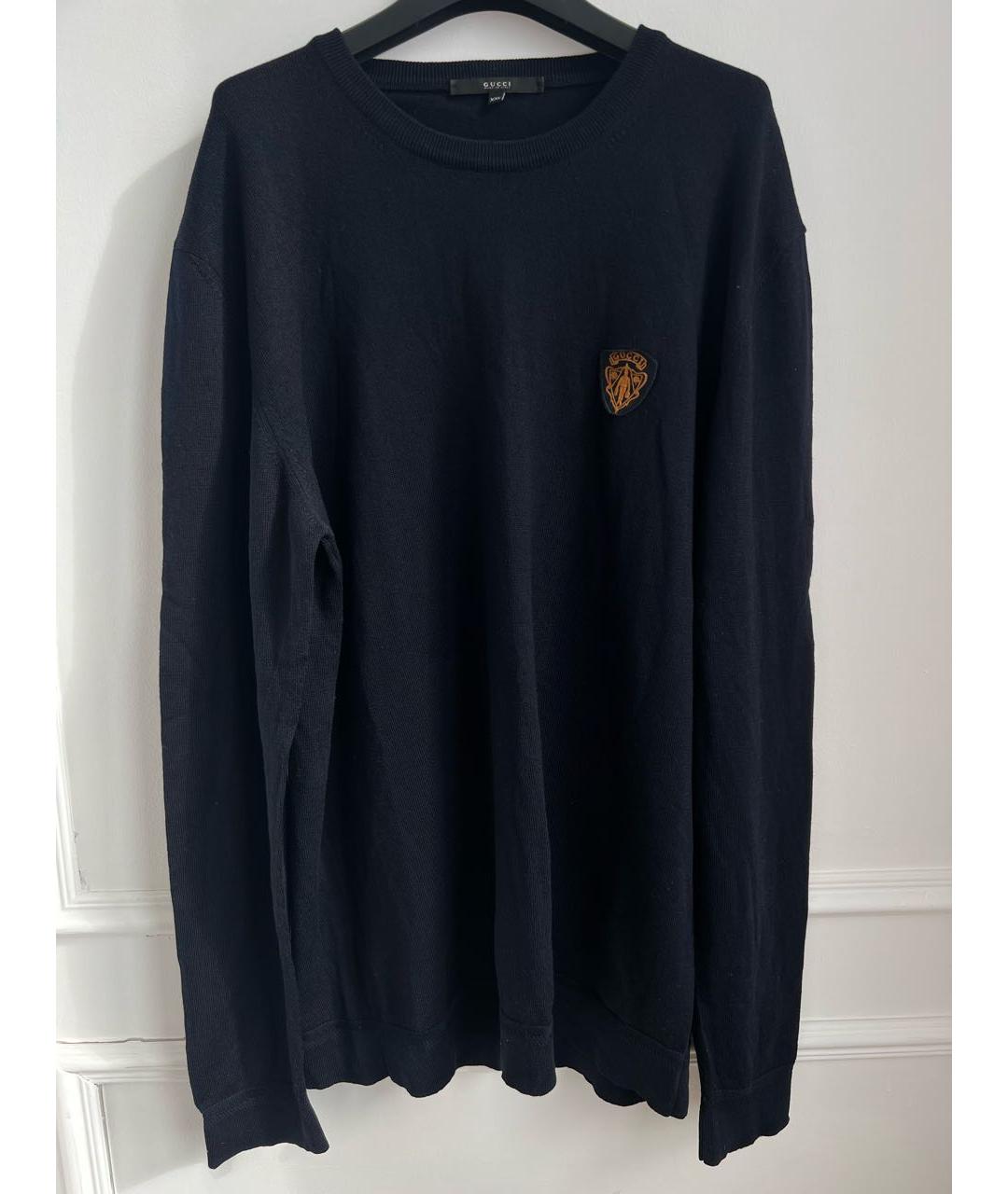 GUCCI Темно-синий шерстяной джемпер / свитер, фото 5