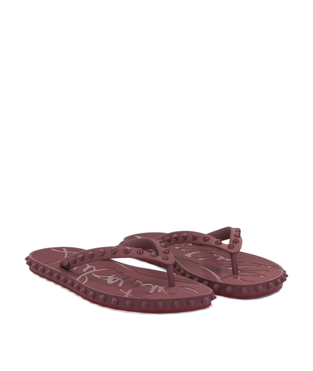 CHRISTIAN LOUBOUTIN Красные резиновые сандалии, фото 2