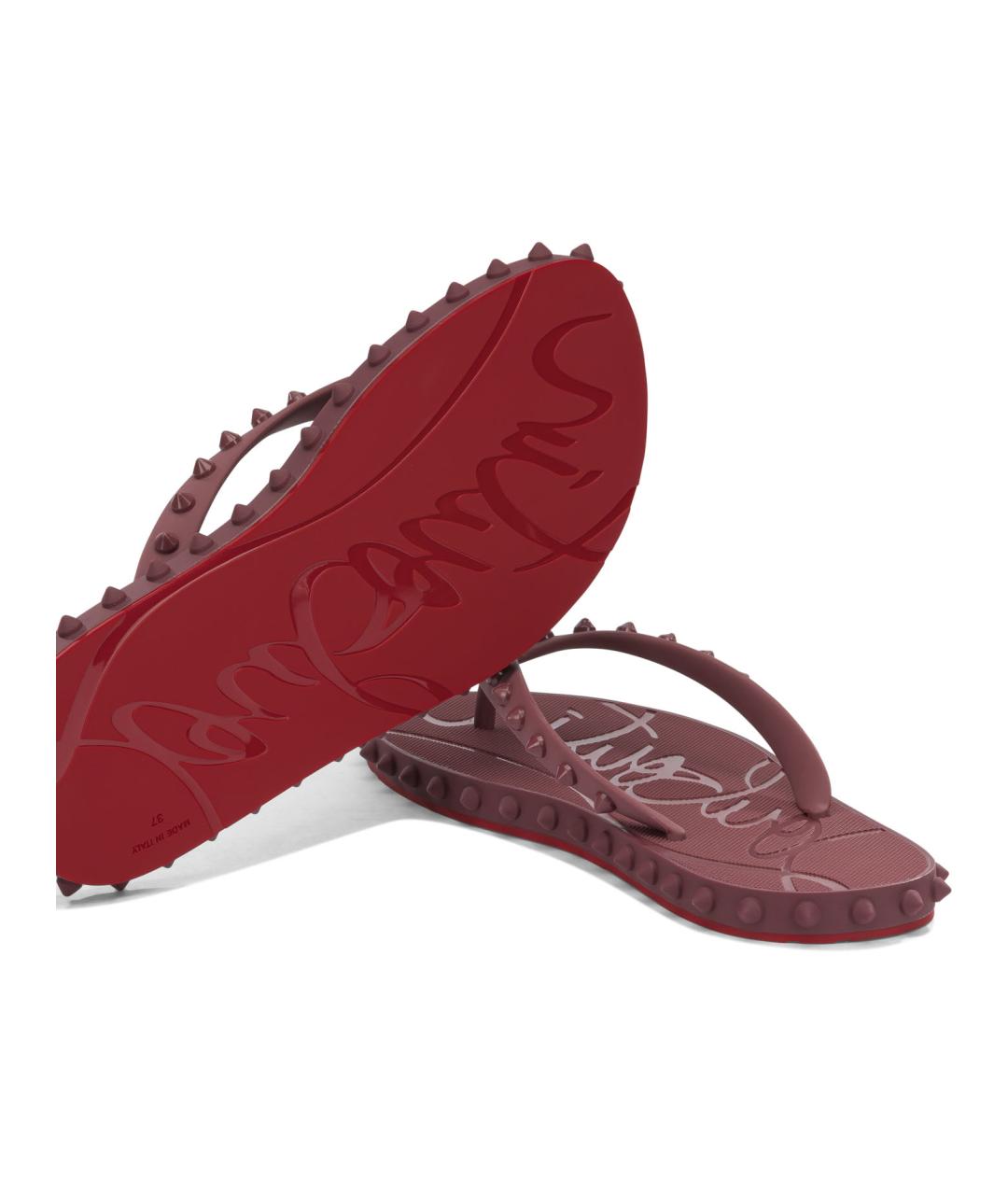 CHRISTIAN LOUBOUTIN Красные резиновые сандалии, фото 5