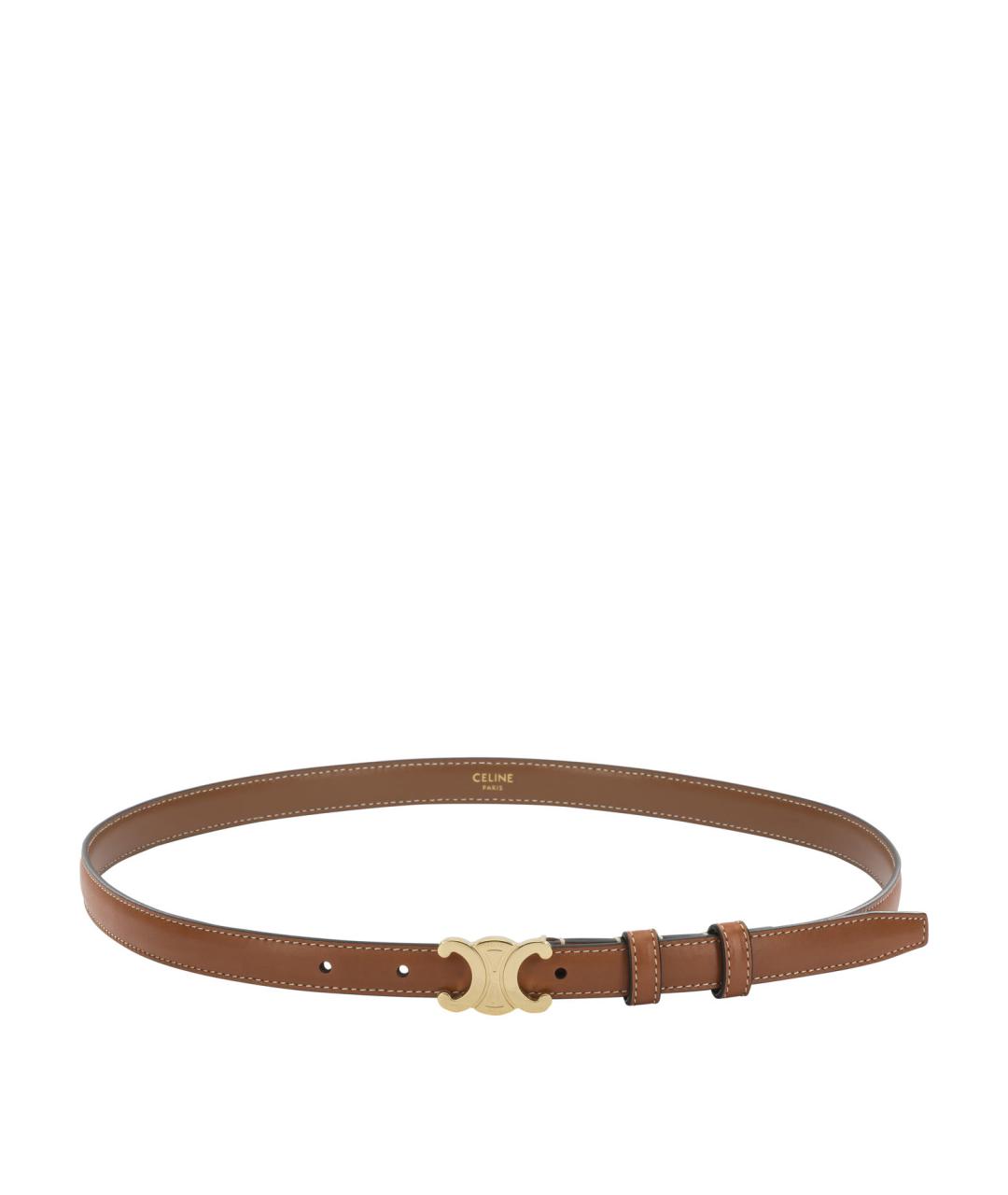 CELINE Коричневый кожаный ремень, фото 1