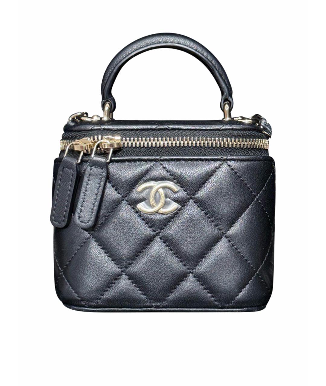 CHANEL Черная кожаная сумка через плечо, фото 8