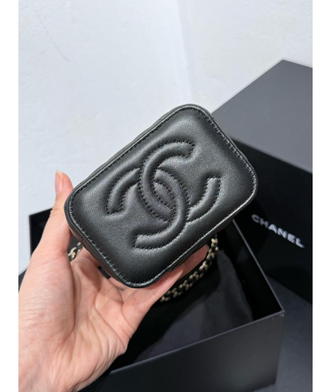 CHANEL Черная кожаная сумка через плечо, фото 6