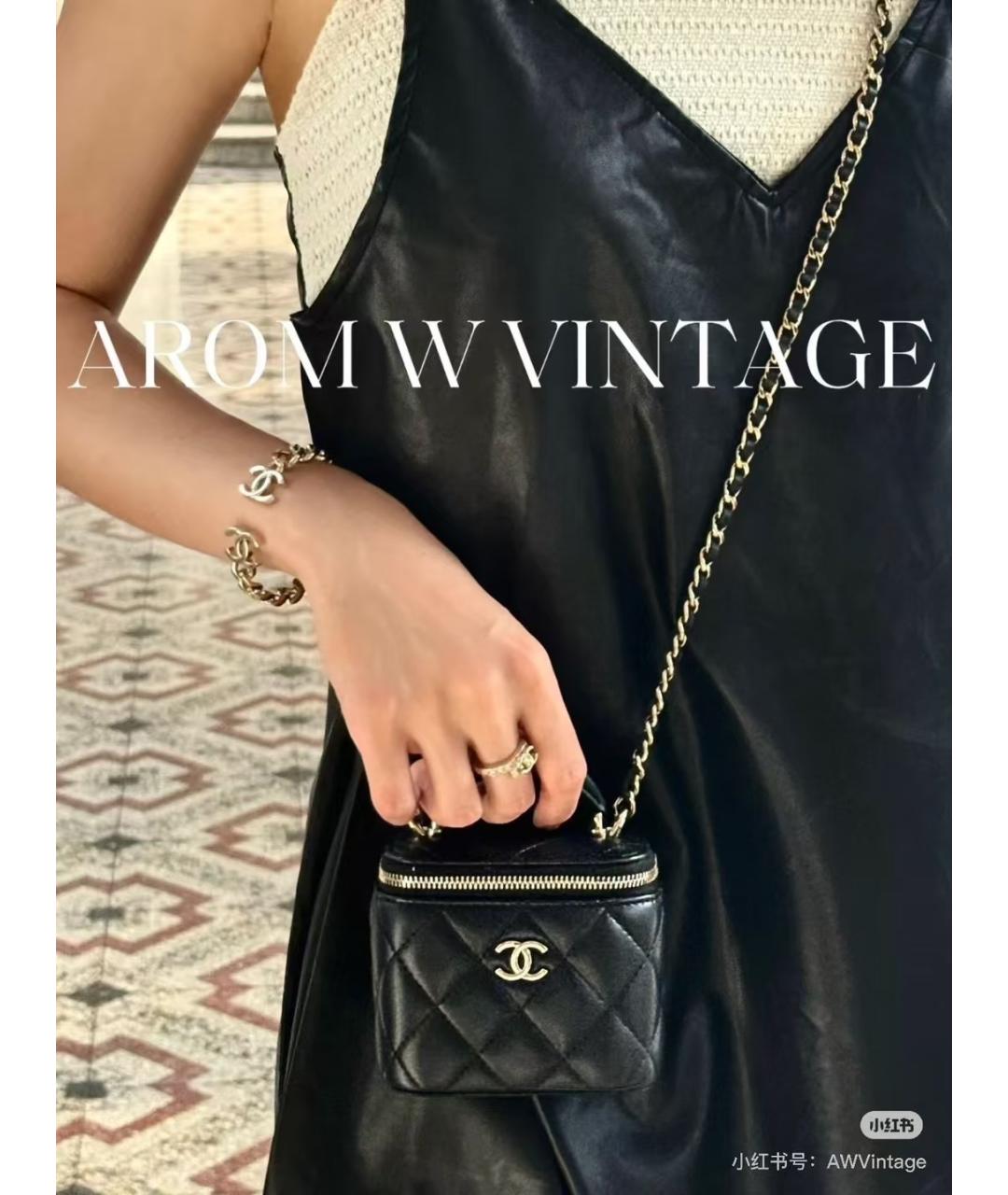 CHANEL Черная кожаная сумка через плечо, фото 7