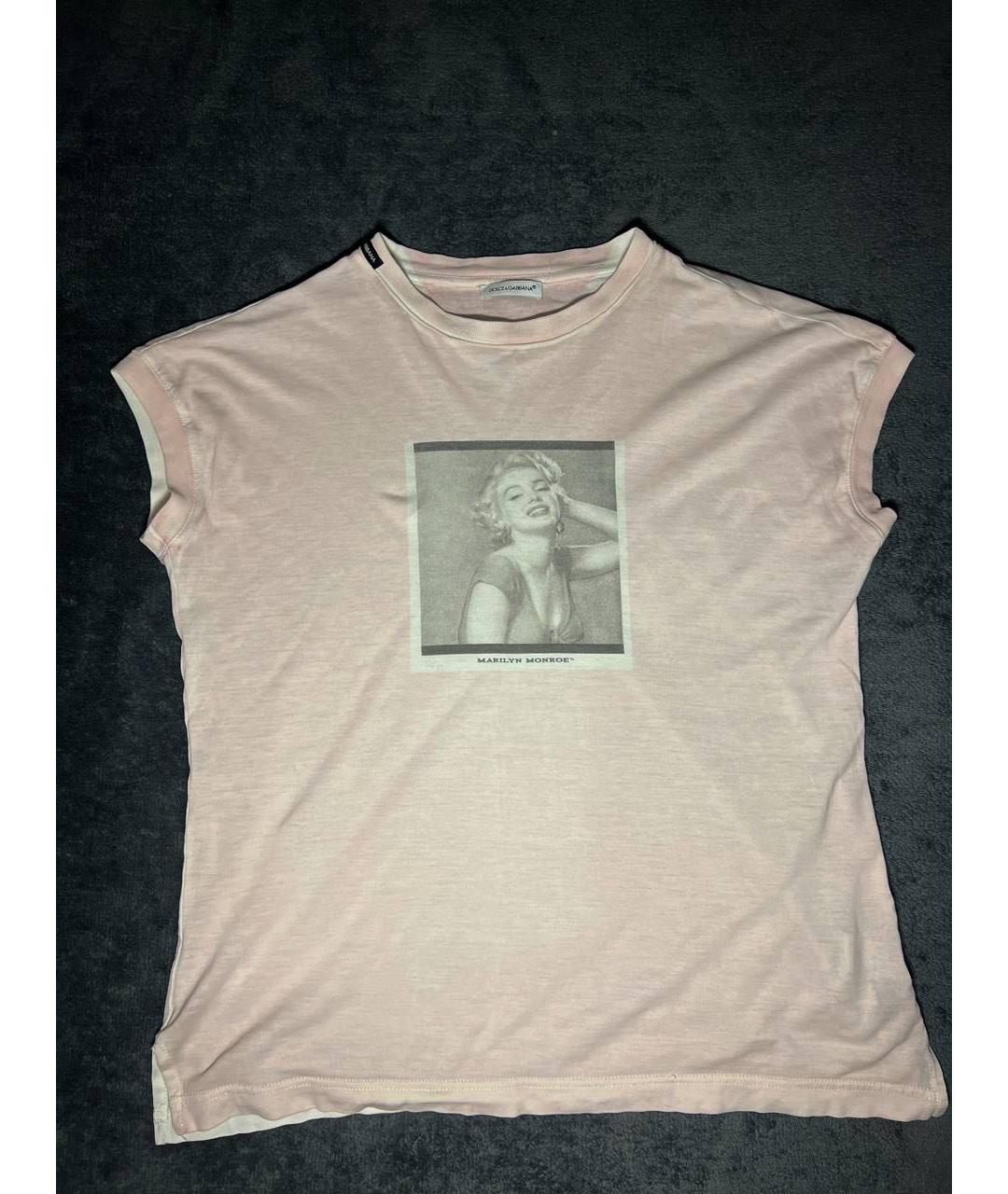 DOLCE&GABBANA Розовая хлопковая футболка, фото 9