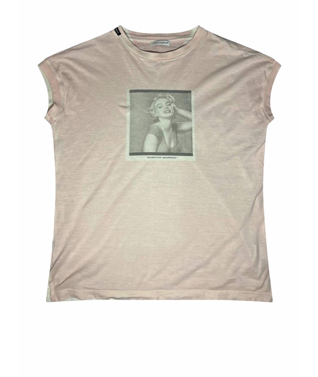 DOLCE&GABBANA Розовая хлопковая футболка, фото 1