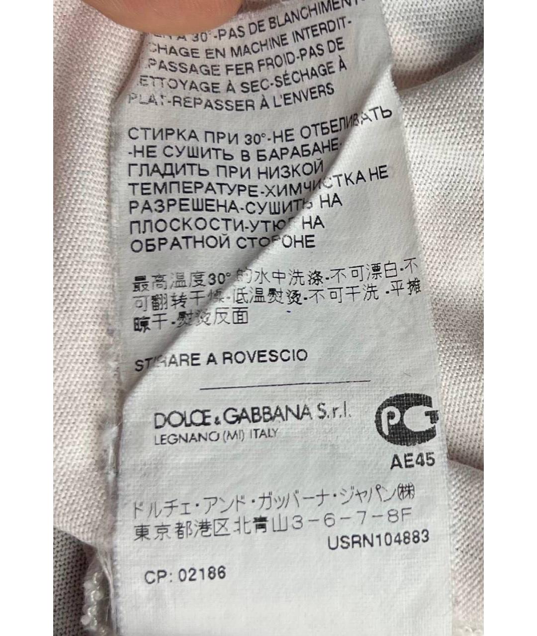 DOLCE&GABBANA Розовая хлопковая футболка, фото 6