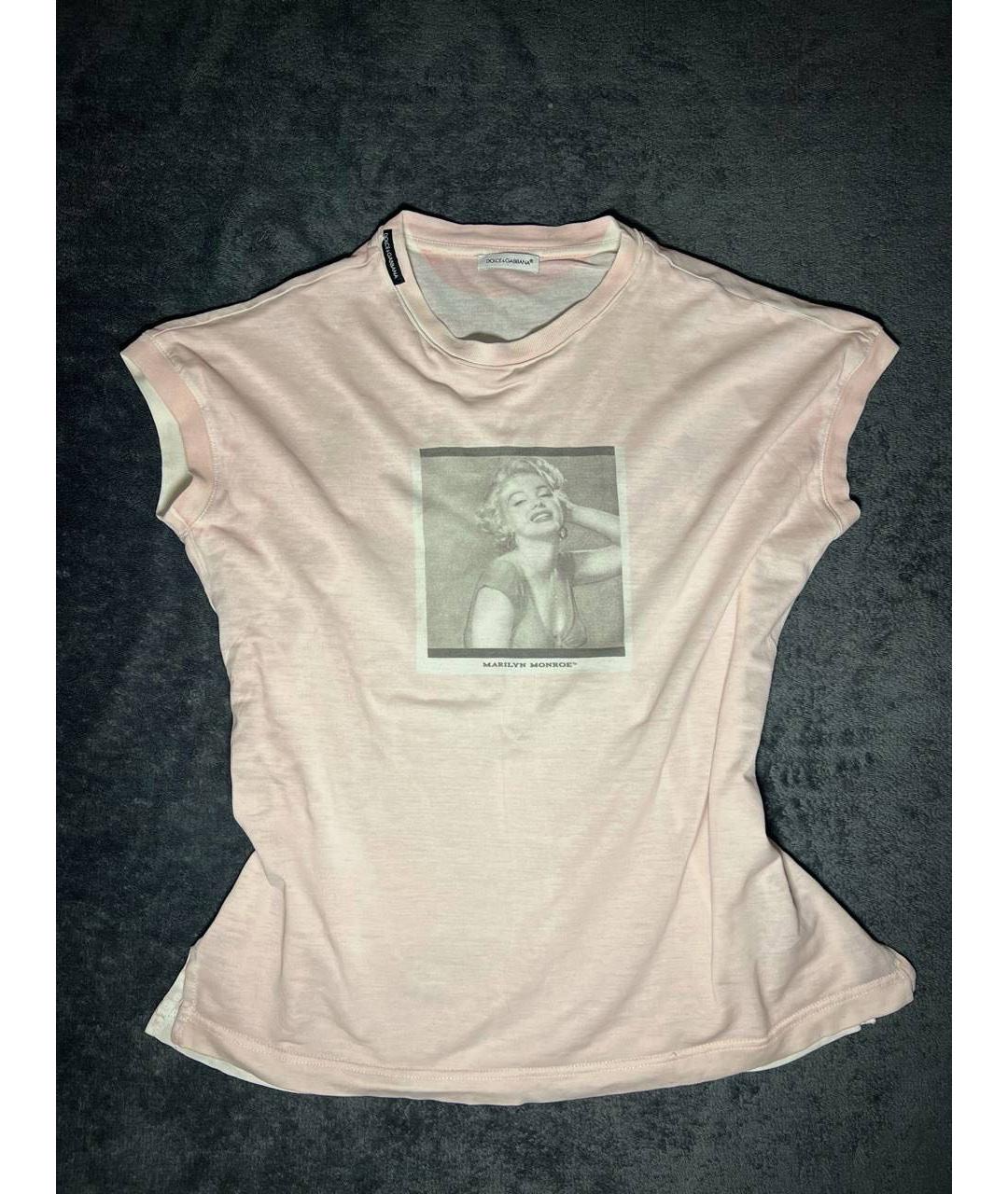 DOLCE&GABBANA Розовая хлопковая футболка, фото 2