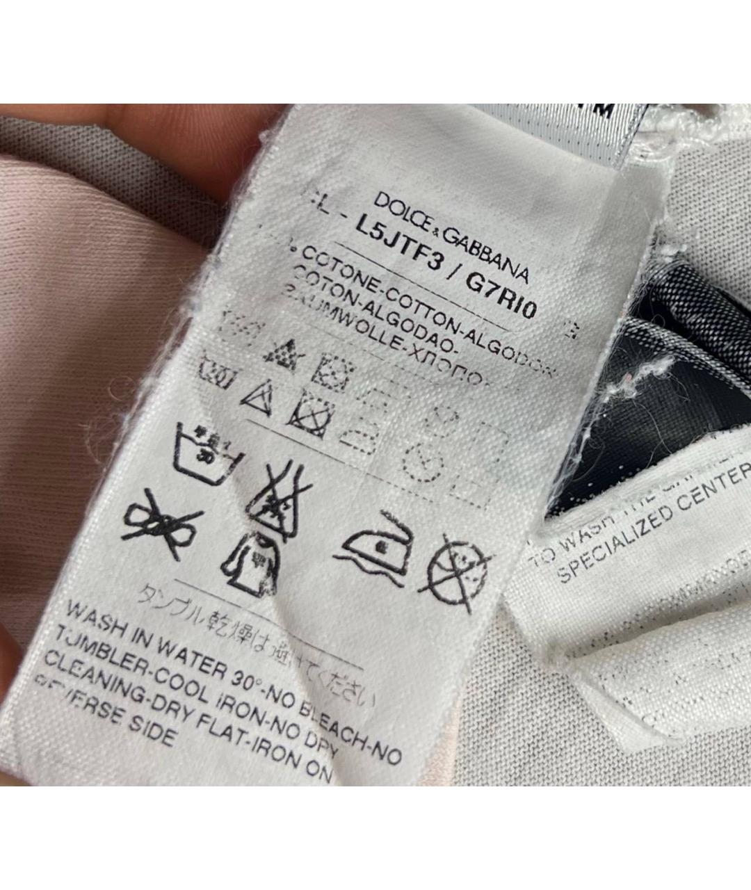 DOLCE&GABBANA Розовая хлопковая футболка, фото 5