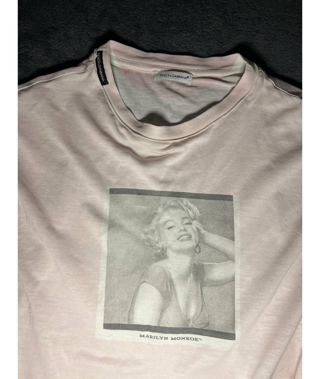 DOLCE&GABBANA Розовая хлопковая футболка, фото 3