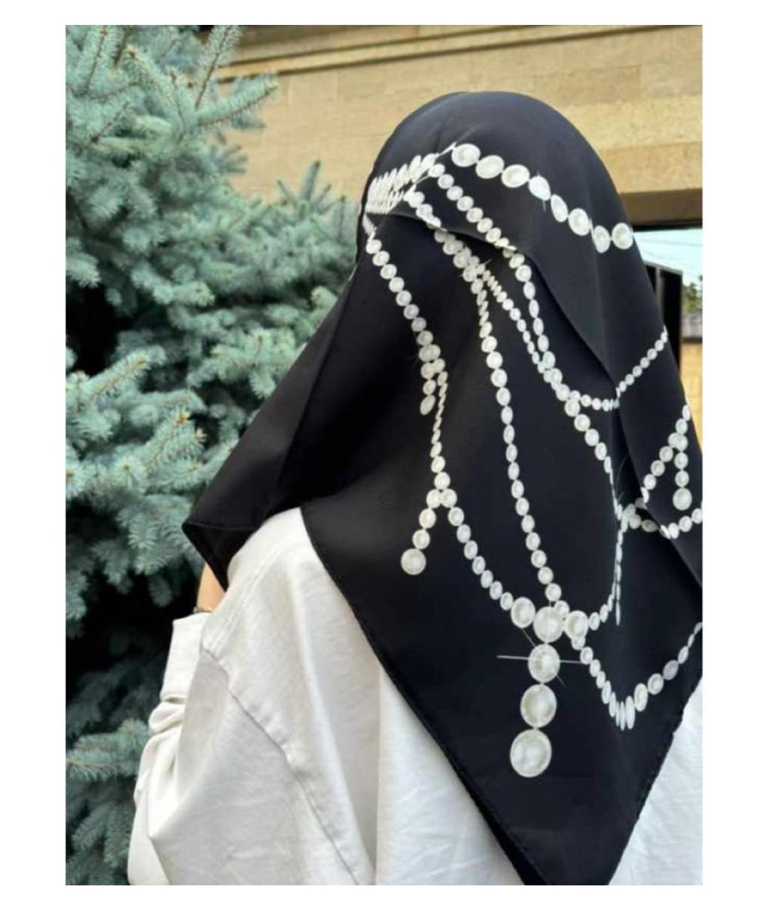 BOUTIQUE MOSCHINO Черный шелковый платок, фото 6