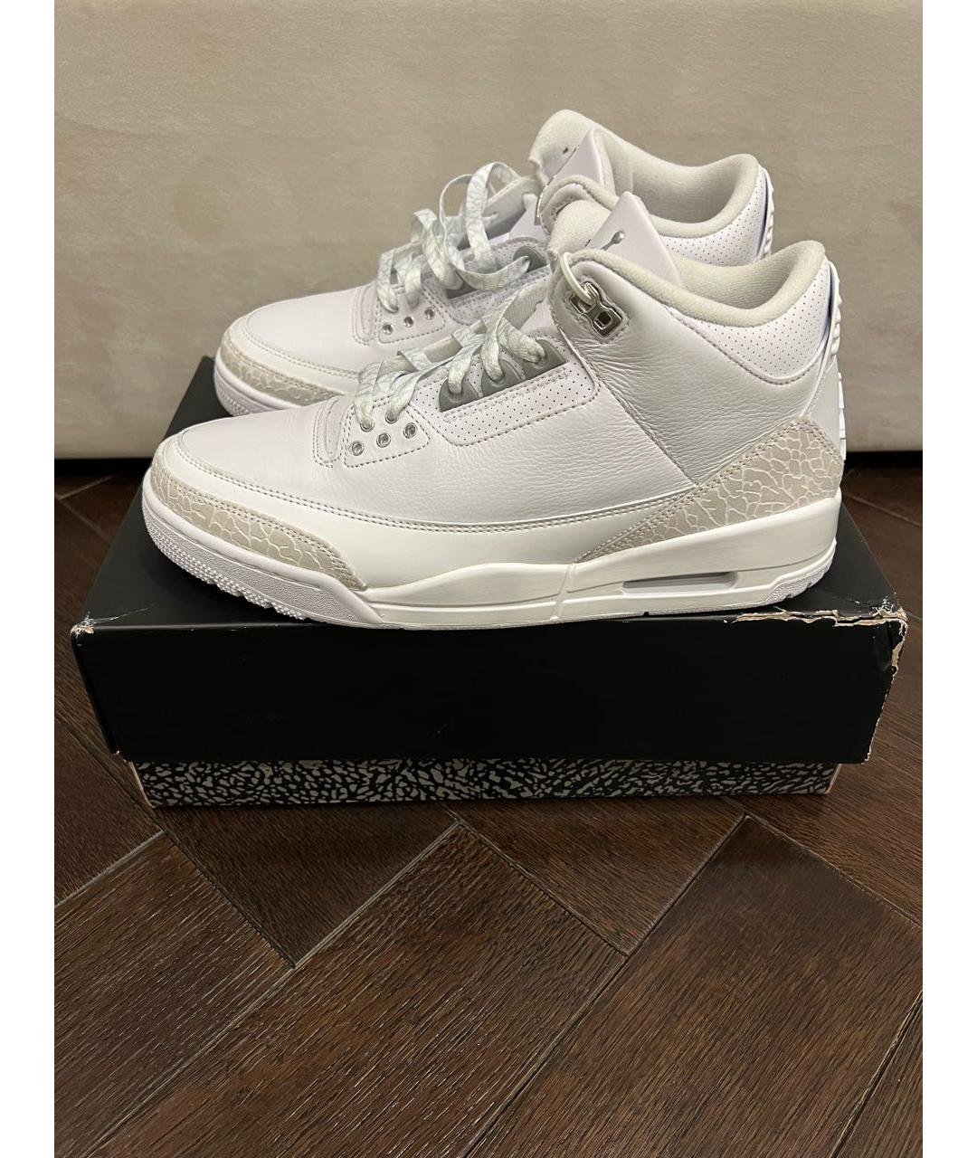 JORDAN Белые кожаные низкие кроссовки / кеды, фото 8