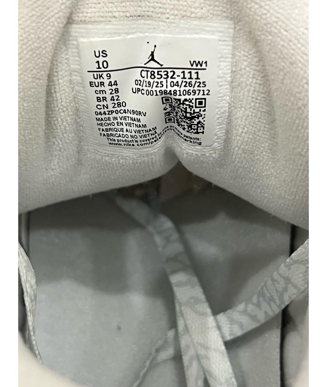 JORDAN Белые кожаные низкие кроссовки / кеды, фото 4