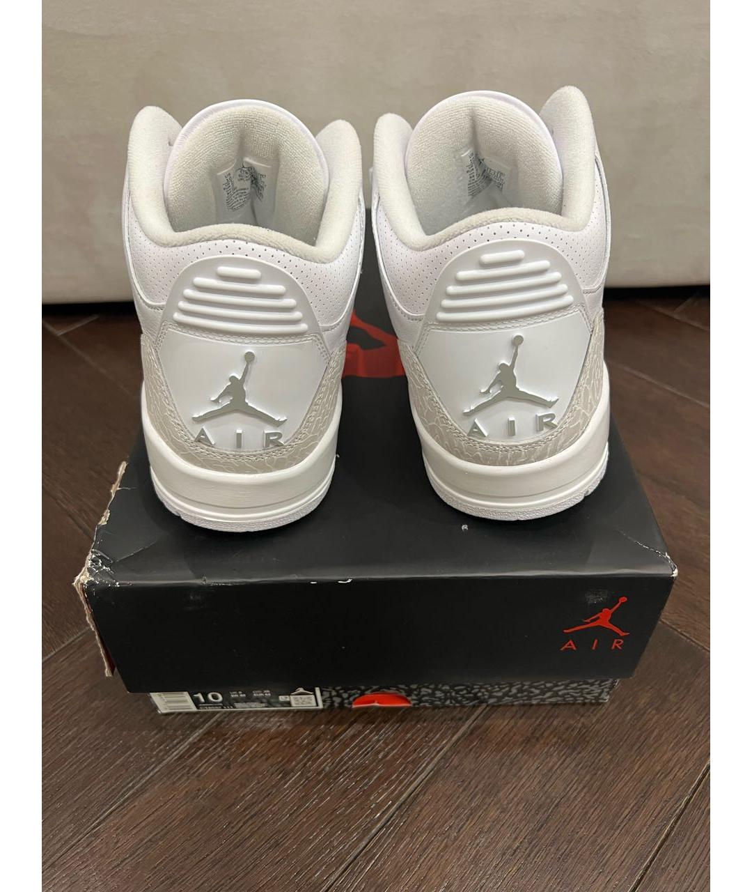 JORDAN Белые кожаные низкие кроссовки / кеды, фото 3