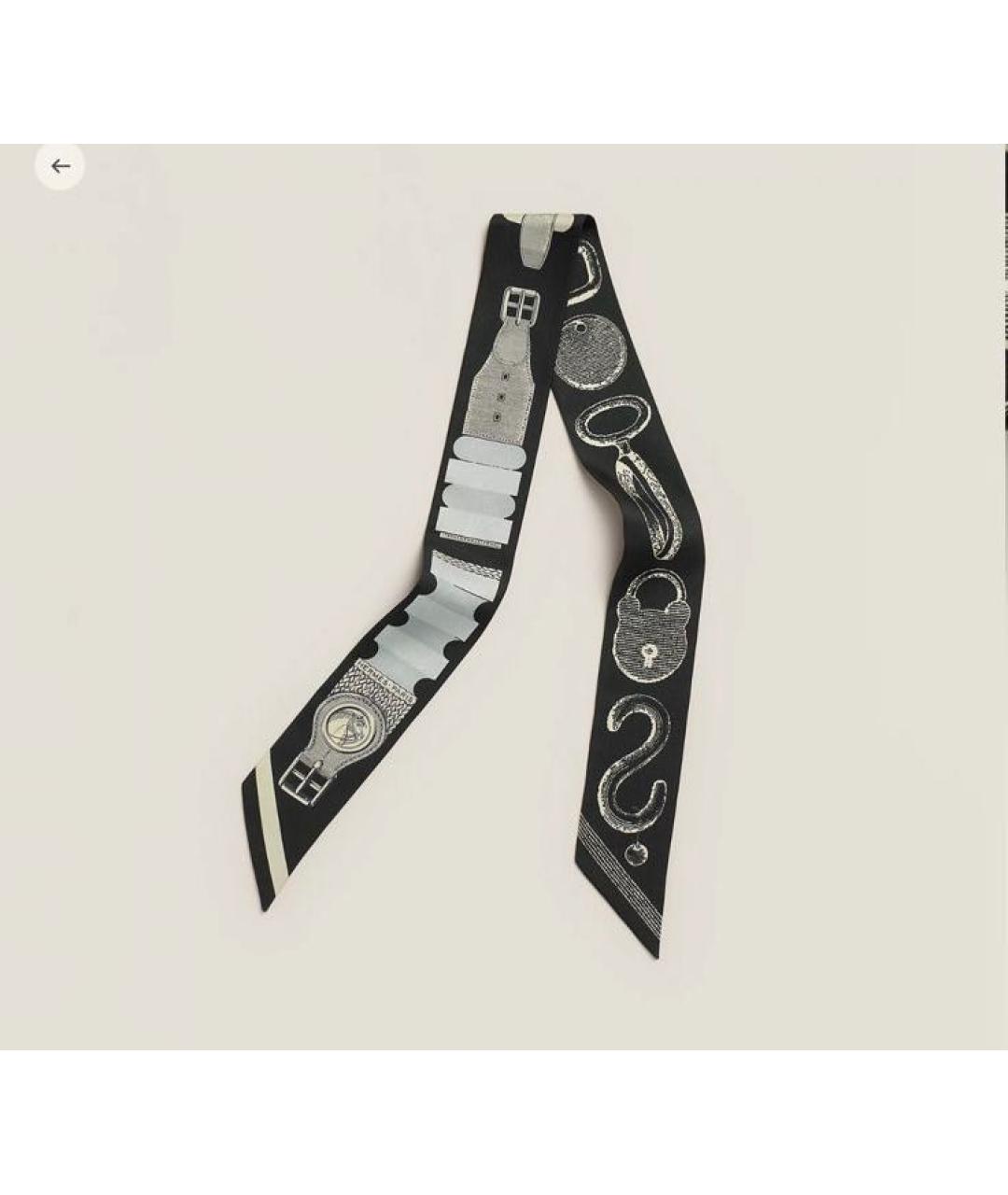 HERMES Черный платок, фото 3