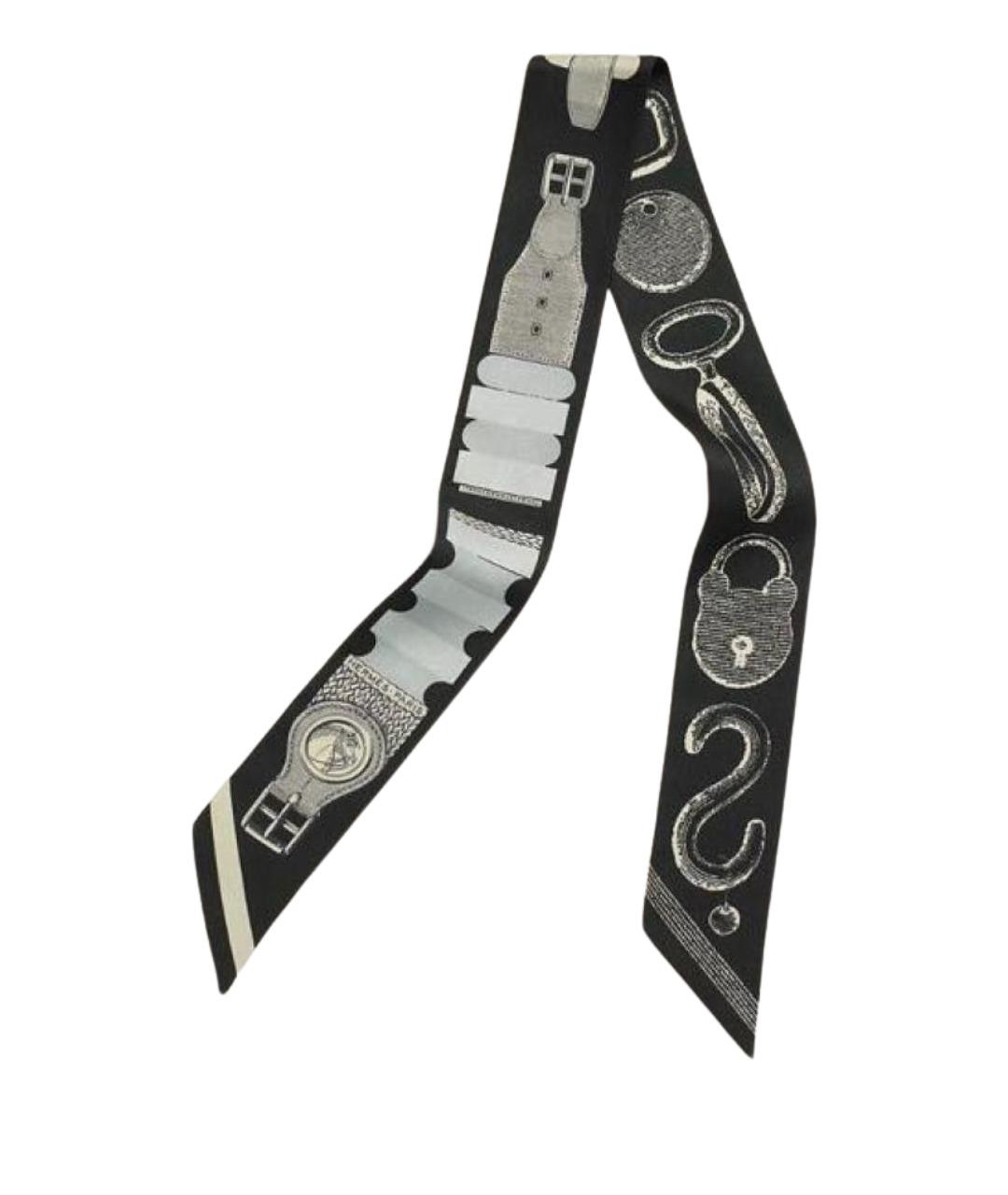 HERMES Черный платок, фото 1