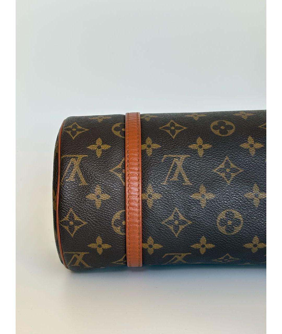 LOUIS VUITTON Коричневая кожаная сумка с короткими ручками, фото 6