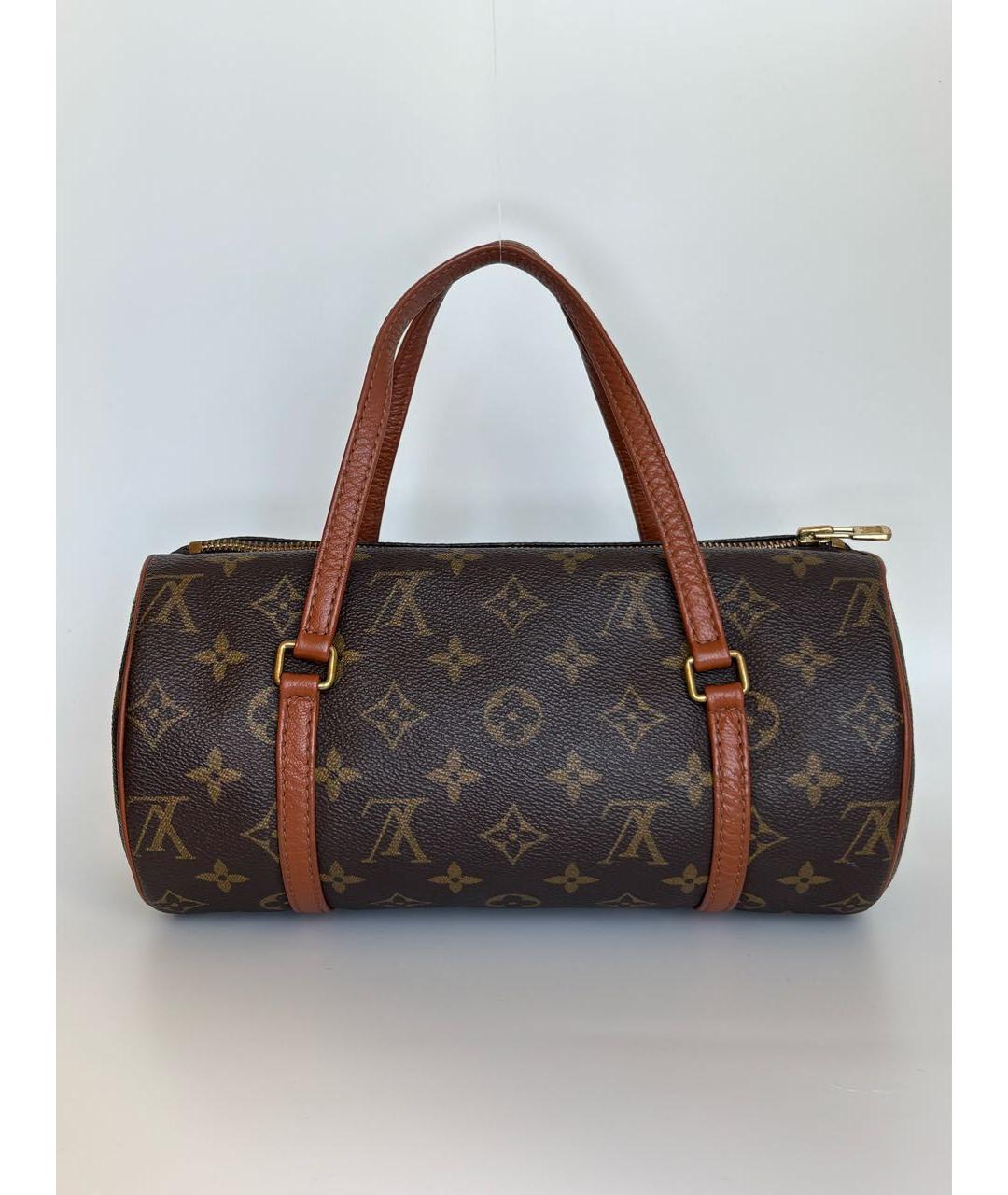LOUIS VUITTON Коричневая кожаная сумка с короткими ручками, фото 9