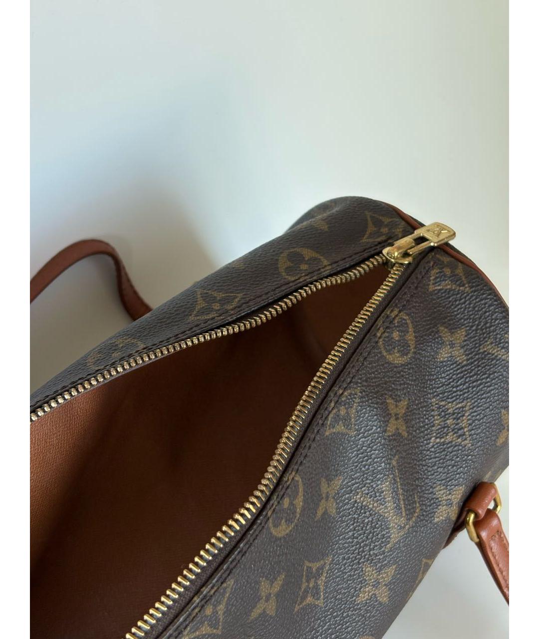 LOUIS VUITTON Коричневая кожаная сумка с короткими ручками, фото 8