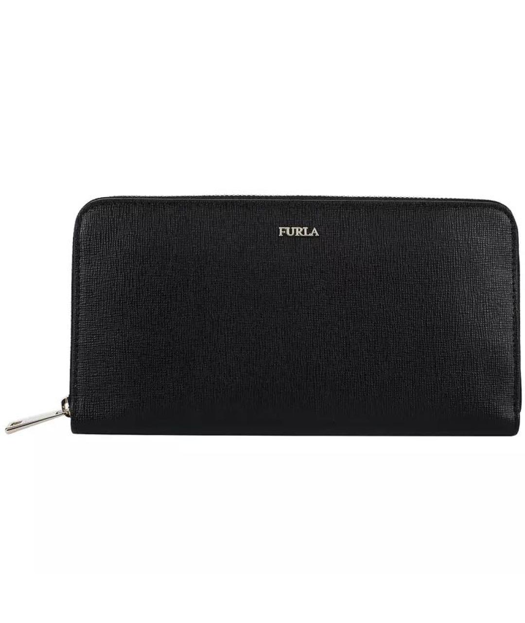 FURLA Черный кожаный кошелек, фото 9