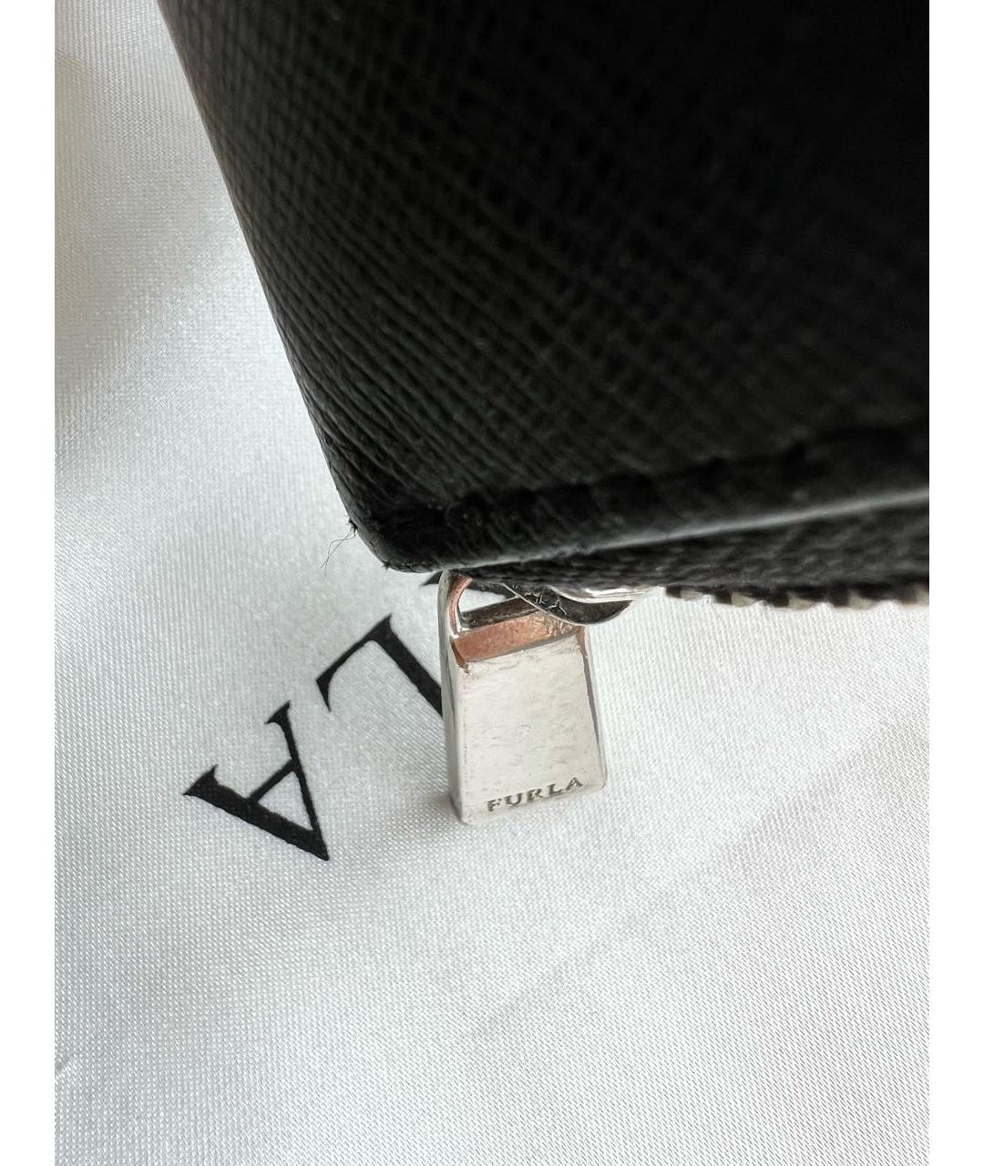 FURLA Черный кожаный кошелек, фото 8