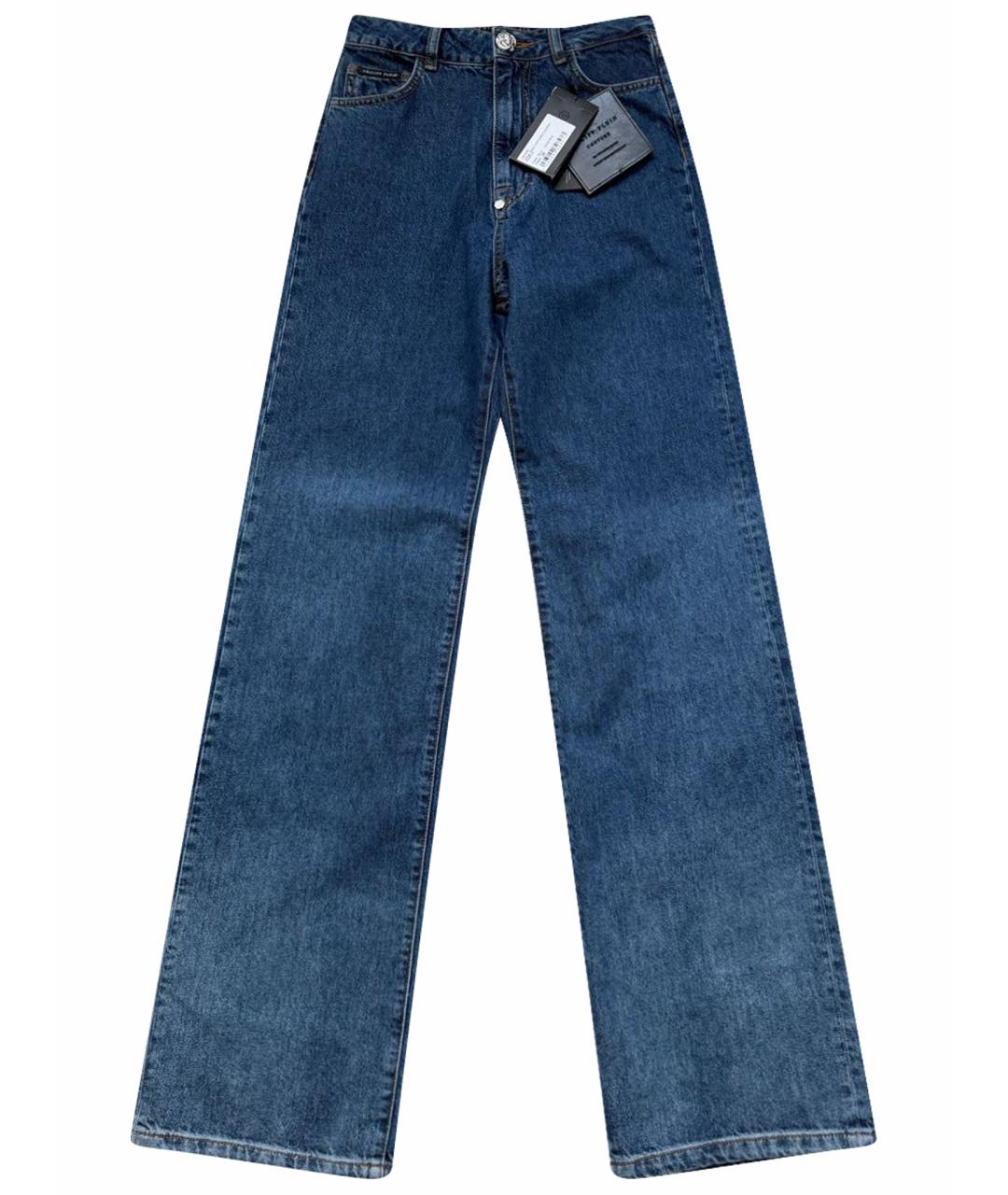 PHILIPP PLEIN Синие прямые джинсы, фото 1
