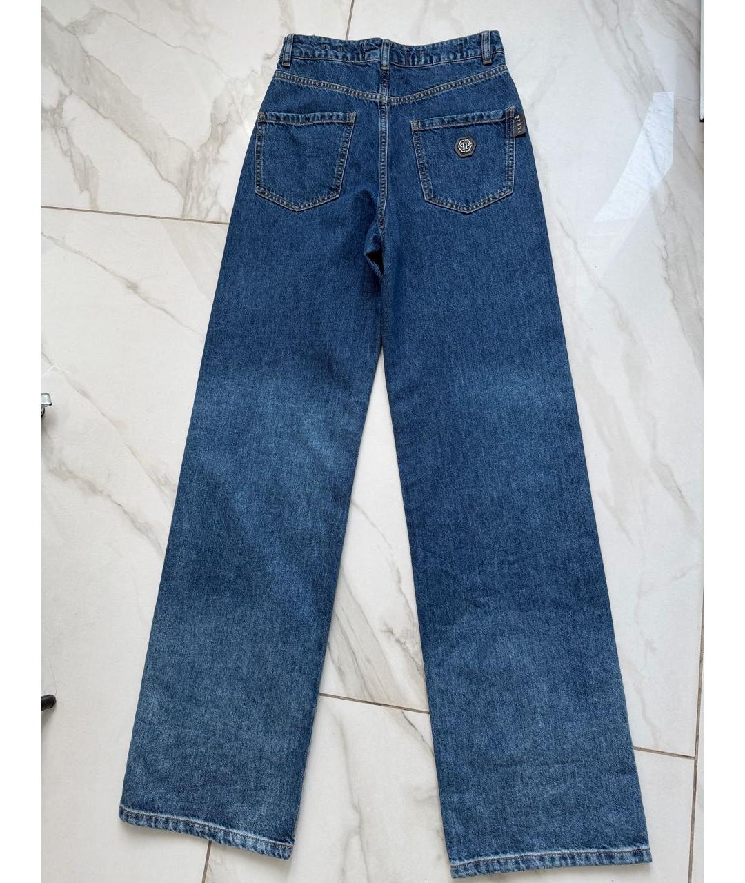 PHILIPP PLEIN Синие прямые джинсы, фото 2