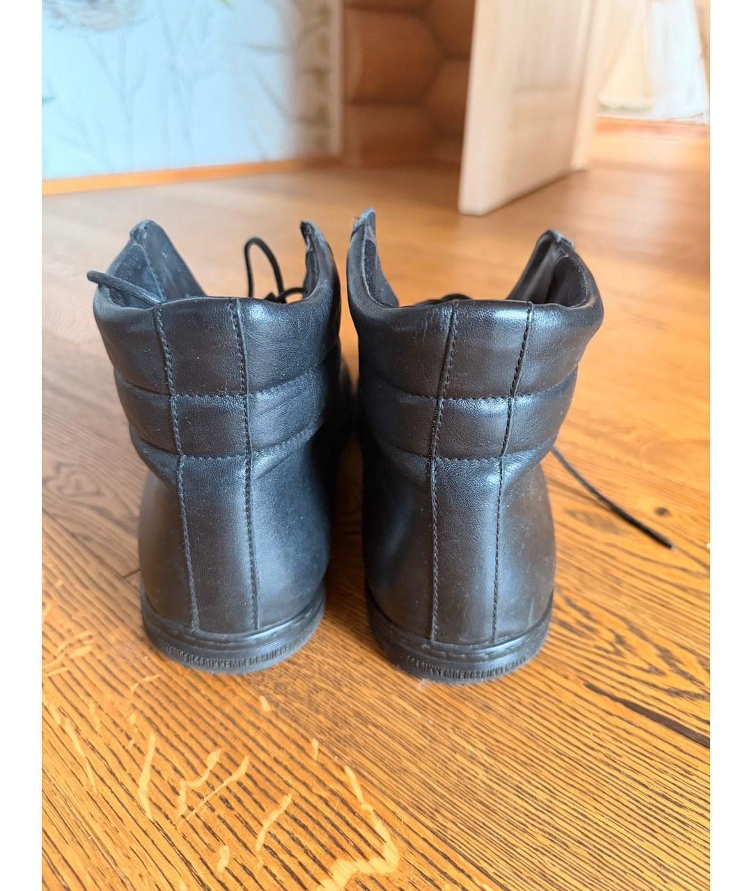 BIKKEMBERGS Черные кожаные низкие ботинки, фото 4