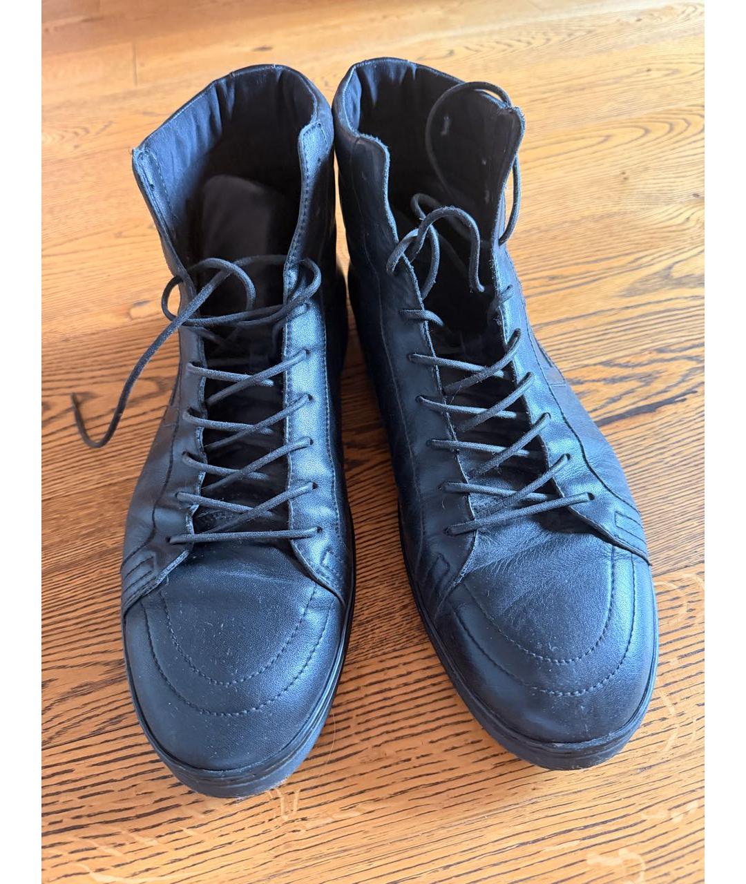 BIKKEMBERGS Черные кожаные низкие ботинки, фото 2